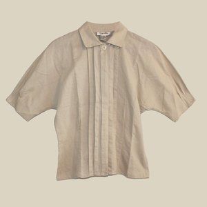 Cream Off White Simple Blouse